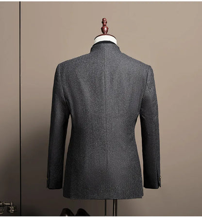 Men's Large Size Autumn Blazer – Smart Casual Polyester Suit Jacket