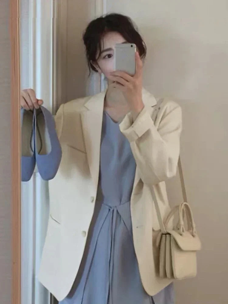 Women's Slim Fit Long Sleeve Blazer Elegant Office Blazer Casual Korean Fashion Street Trend Spring Autumn New