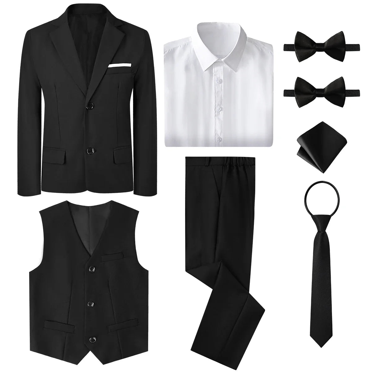 Boys Suit Set Teenager Wedding Outfit School Graduation Ceremony Kids Easter Halloween Photography Birthday Party Gift Tuxedo