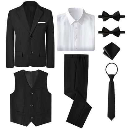 Boys Suit Set Teenager Wedding Outfit School Graduation Ceremony Kids Easter Halloween Photography Birthday Party Gift Tuxedo