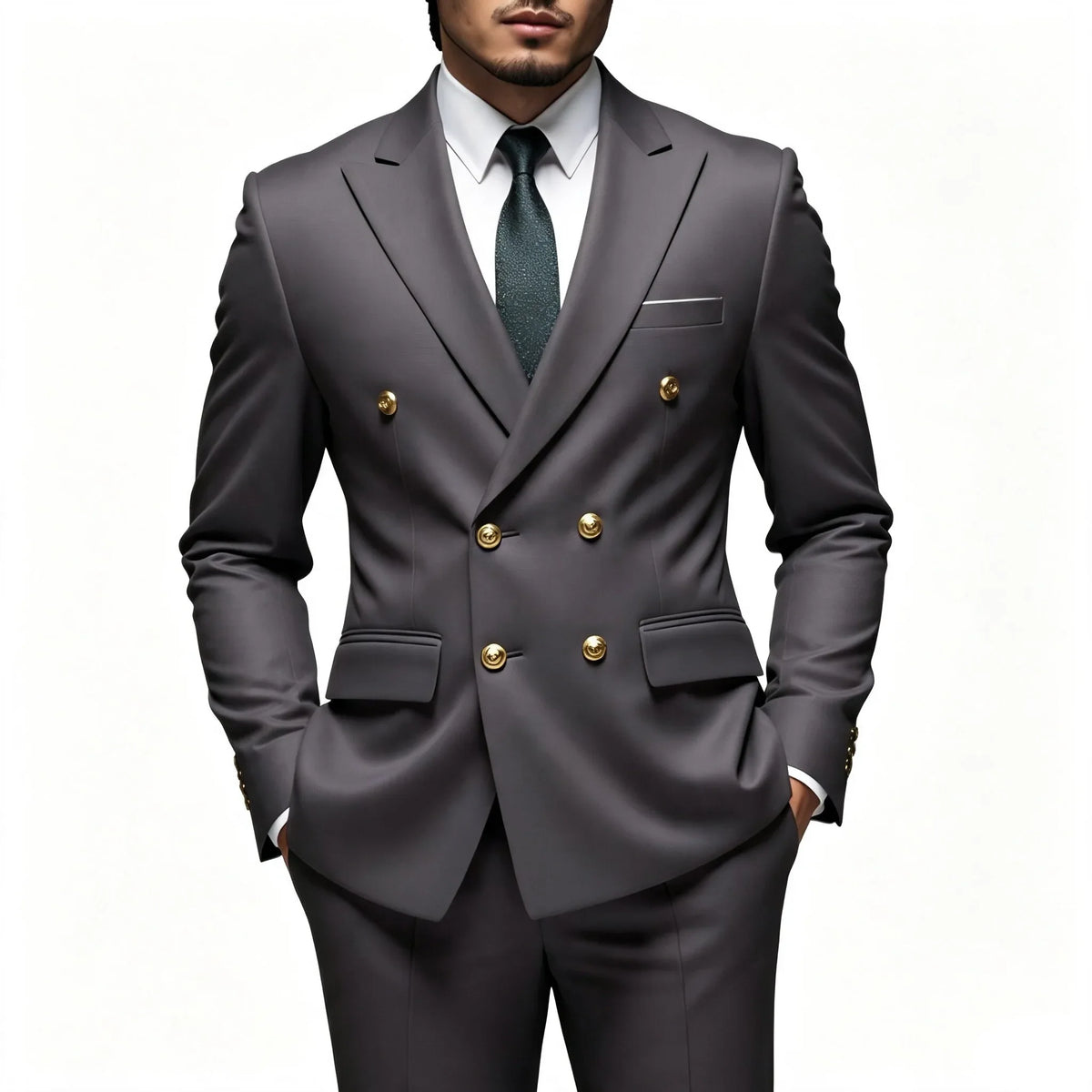 Costume 2 pièces ajusté pour homme, veste de costume et pantalon assorti, pour tenue de cérémonie, d'affaires ou de mariage