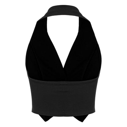 Elegant Women's Halter Vests Sleeveless Suits Waistcoat Mujer OL Office Ladies Crop Top for Business Commuting Formal Clothes
