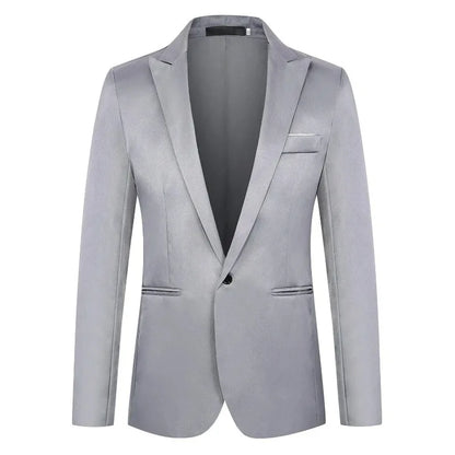 KIDWHXR Man Suit Jacket Slim Solid Single-breasted Suits Coats Men Long Sleeve Formal Business Party Wedding Blazer for Male