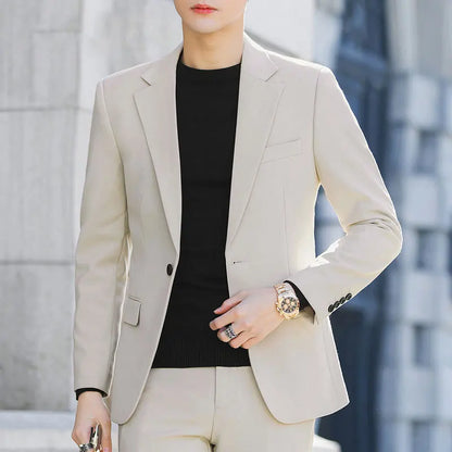 Blazer: Outdoor Men Fashion Gentleman Stylish and Versatile Trendy Casual Best for Best Man Formal Workwear Professional Blazer