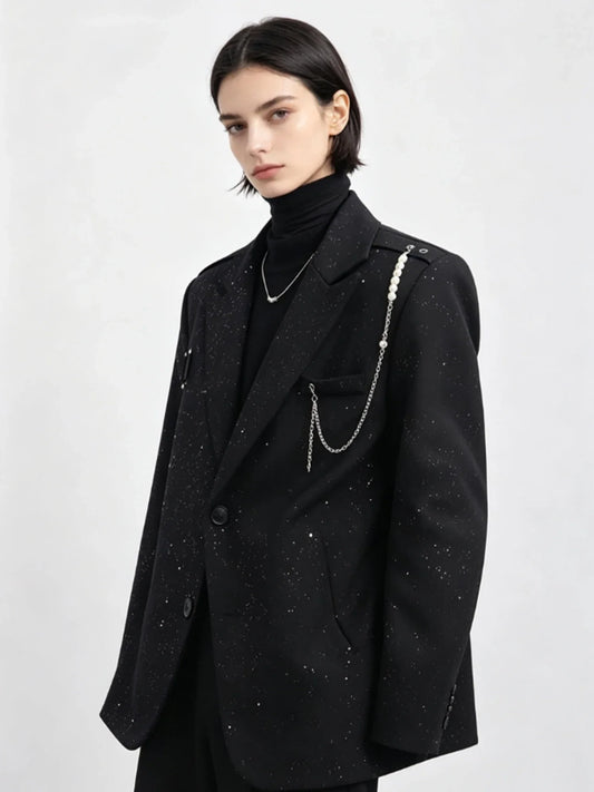 Women's Black Gothic Emo Blazer Y2k 2000s Vintage Casual Fashion Korean Style Oversize Suit Jacket for Women Spring Autumn 2026
