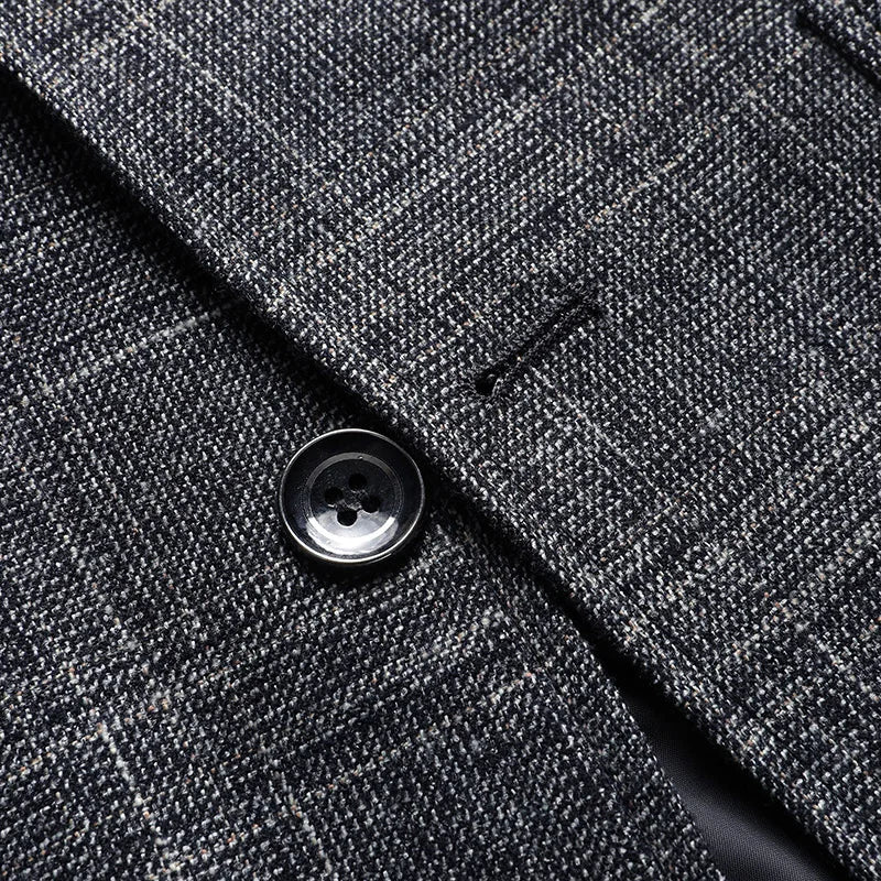 Blazer's New Outdoor Men's Fashion, Sporty and Slimming British Style Business Gentleman's Versatile Wedding Checkered Blazer