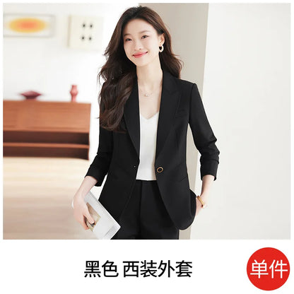 2025New Spring and Autumn High-End Manager Professional Formal Suit, High-End Women's Suit Set, Elegant Workwear, Slim Fit