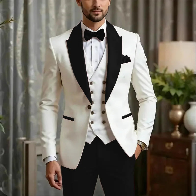 2026 Jacket + Vest + Pant New Arrival Slim Fit Blazers Groom Men Suits For Men Boutique Fashion Wedding