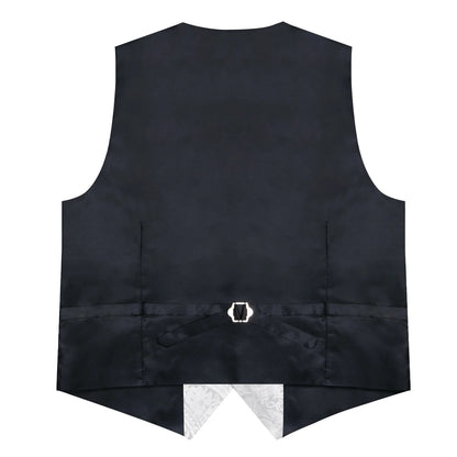 Men's Paisley Suit Vest – Single-Breasted Waistcoat with Tie, Handkerchief & Cufflinks for Weddings & Banquets