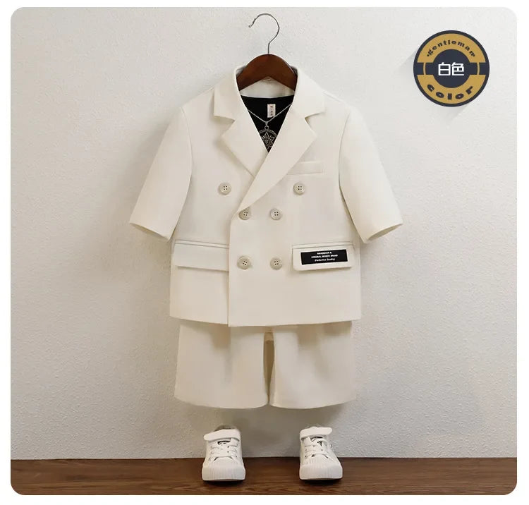 Boys Green Summer Photography Suit Kids Formal Wedding Dress Baby Birthday Dress Children's Day Performance Ceremony Costume