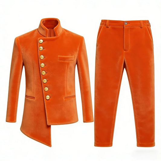 New African Boys Suits 2 Pieces Birthday Party Wear Long Sleeved Slim Fit Suit Set Wedding Guest Clothes Plus Size Tuxedo 2-20T