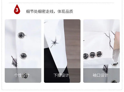 2026 Blazer Fashionable Outdoor Travel Youthful Wedding Versatile Printed Fabric Host Slim-fit Casual Lightweight Men's Blazer