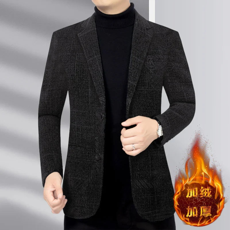 Blazer Men's Business Gentleman Wedding Fashionable Solid Color Best Man, Slimming and Casual Middle-aged and Elderly Blazer