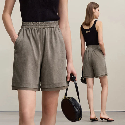 Women's Vest 2026 Summer New Casual Sleeveless Short Jacket Versatile Office Separate Straight Women's Shorts 12622042