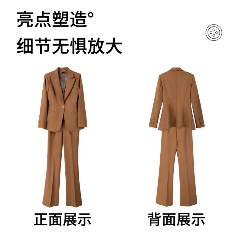 Professional women's exquisite two-piece trousers + suit jacket, elegant fashionable, new style for autumn winter 2025