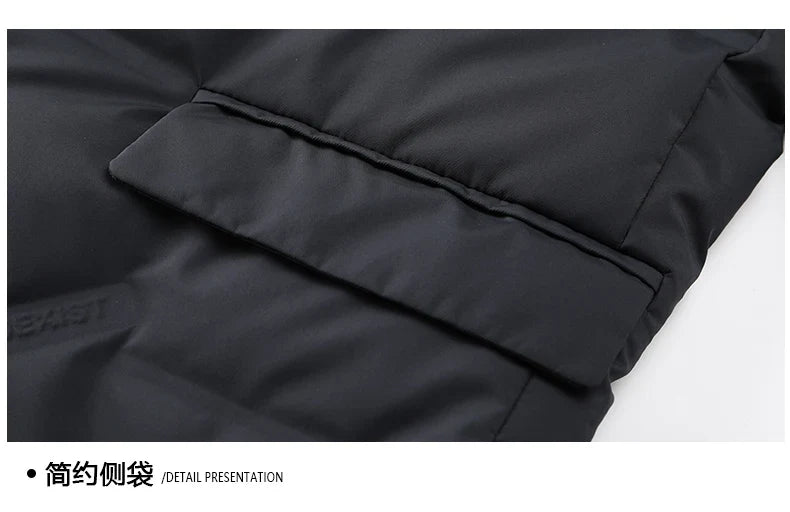 High Quality Men's Handsome down Jacket with Scarf Collar M-6XL Big Plus Size for Middle-Aged Dad Fashionable Outerwear