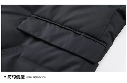 High Quality Men's Handsome down Jacket with Scarf Collar M-6XL Big Plus Size for Middle-Aged Dad Fashionable Outerwear