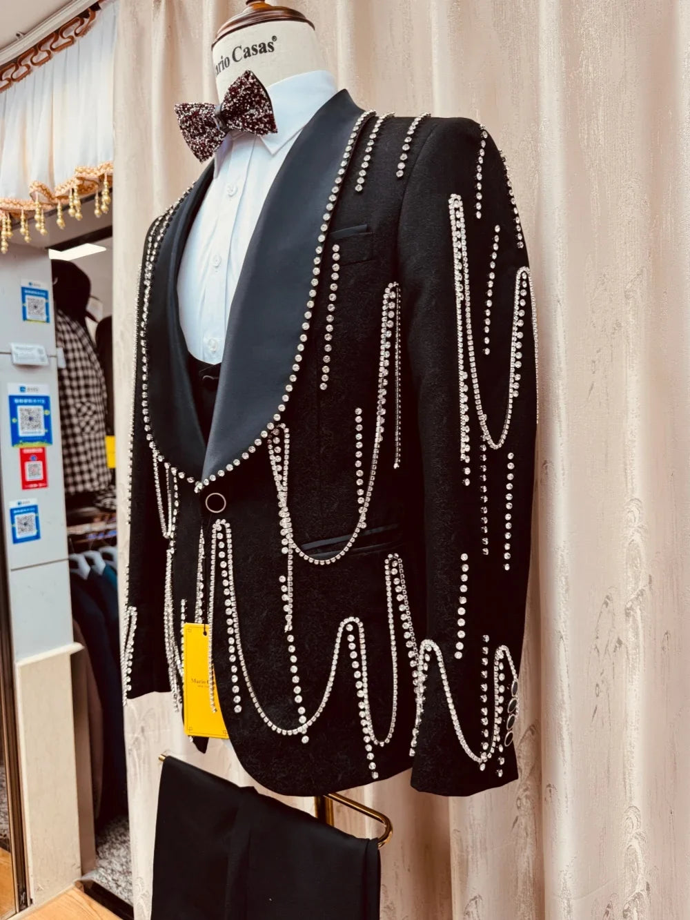New Arrival Luxury Men's Suits 3 Pieces Wedding Groom Sets Handsome Jacquard Suit Set Banquet Party Wear High Quality Tuxedo