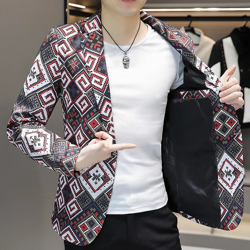 Blazer Men's fashion outdoor travel gentleman wedding Slimming Business versatile Trendy Casual Korean-style formal wear Blazer