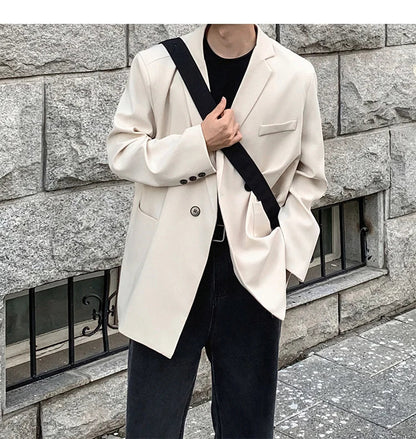 Blazers Men Casual Loose Suit Jackets Male Korean Leisure Daily Streetwear All-match Simple Suit-tops  blazer mascullino