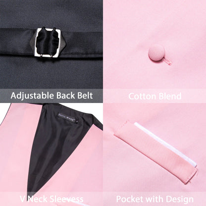 Men's Suit Vest Single Breasted Slim Fit V-Neck Formal Waistcoat Light Blue Wedding Business