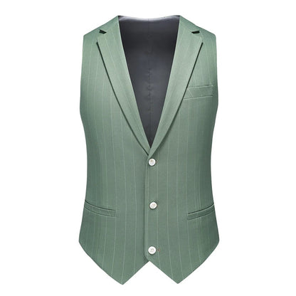 2024 Men's Casual Three-Piece Dress Suit Slim Fit Striped Wedding Outfit with Vest And Trousers High-Quality Fashionable