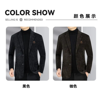 Blazer Men's Business Gentleman Wedding Fashionable Solid Color Best Man, Slimming and Casual Middle-aged and Elderly Blazer