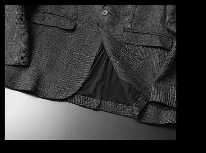 Spring Autumn Classic Checkered Suit Jacket Men Slim Fit Casual Business Office Uniform Formal Jacket Wedding Groom Men Blazers
