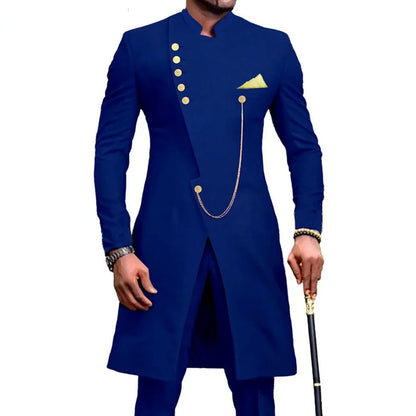 Blazers for Men 2023 2 Piece(Coat+Pants) White Stand Lapel Wedding Suit Groomsmen Slim Fit Spring Formal Business Costume Homme