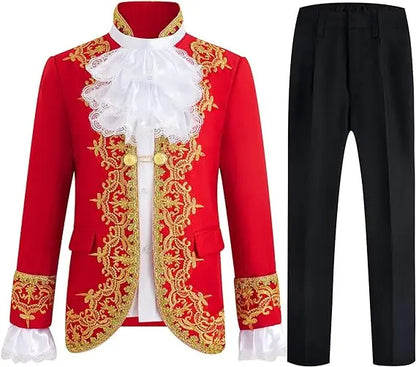 Boy Prince Costume Victorian Gothic Palace Blazer Suit Royal King Outfit Party Cosplay Halloween Costumes Kids