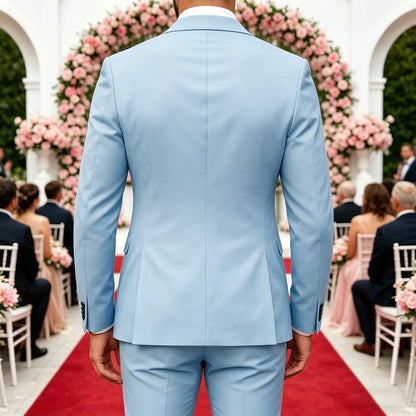 Men's 2-Piece Velour Suit – Slim Fit Blazer and Pants for Wedding, Prom & Formal Occasions