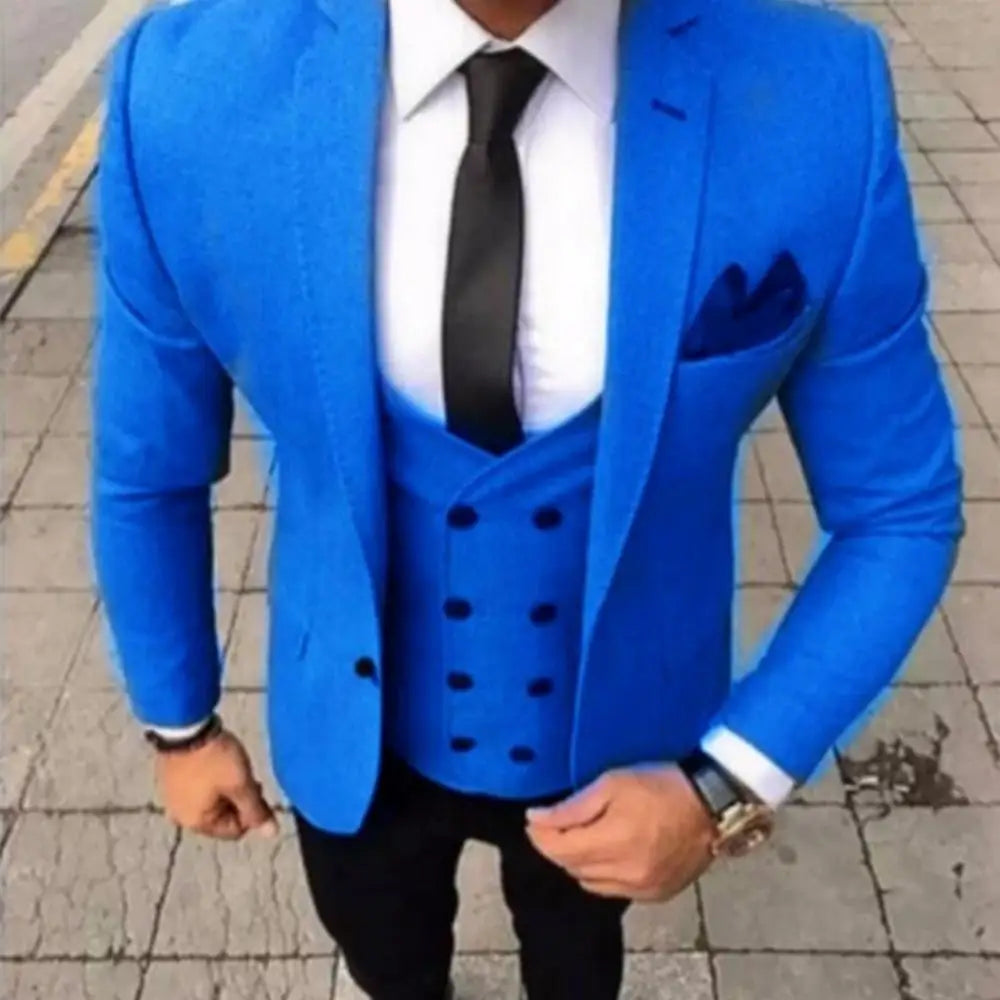 Ensemble de costume 3 pièces coupe ajustée marron pour homme avec blazer, gilet et pantalon - Tenue décontractée pour mariage, bal de promo, affaires, smoking de marié