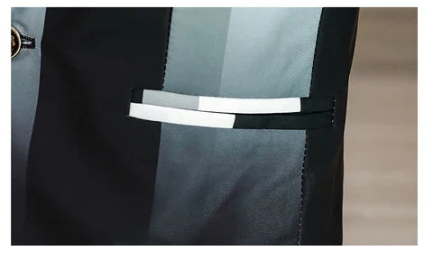 Blazer Men's Fashion Business Gentleman Slim-fit Stripes British Style Outdoor Performance Trend Wedding Banquet Casual Blazer
