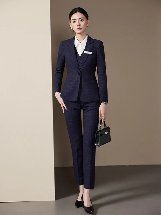 Fashionable professional women's clothing, exquisite two-piece suit jacket + pants, elegant, slim and comfortable