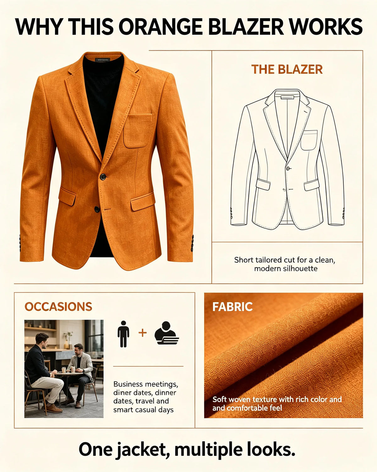 Cotton Linen Blend Men Suit Blazer Slim Fit Breathable Soft Man Jacket For Business Wedding Office Daily Vacation Outdoor Coat