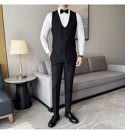 Men's Slim Fit 3-Piece Suit for Weddings, Parties & Formal Occasions – White, Red, Black