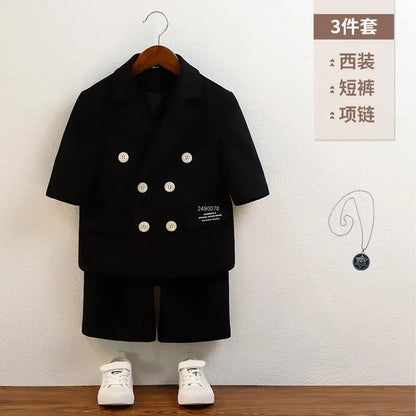 Boys Green Summer Photography Suit Kids Formal Wedding Dress Baby Birthday Dress Children's Day Performance Ceremony Costume