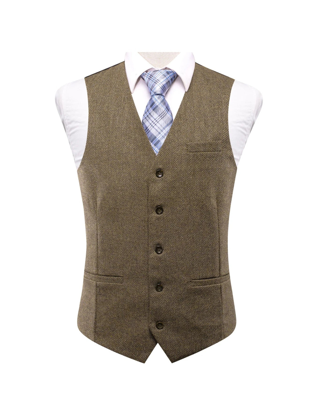 Men's Satin Vest – Classic Brown Slim Fit for Wedding & Business