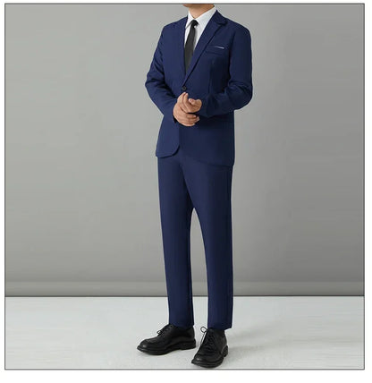 Men's Slim Fit Suit Set – Smart Casual Blazer and Pants for Business, Wedding & Formal Occasions