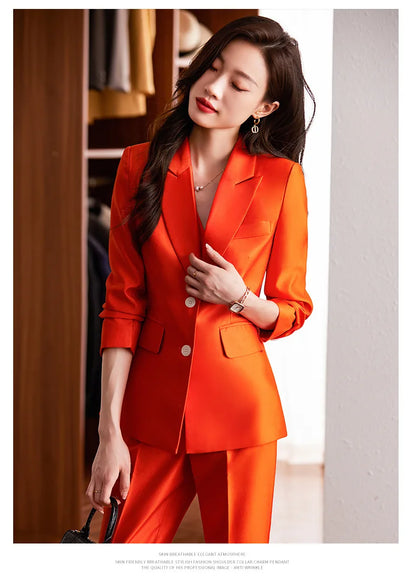 Fashion Elegant Pink High-End Small Business Suit Coat2022Autumn and Winter Elegant Vest Suit Three-Piece Korean Women's Clothin