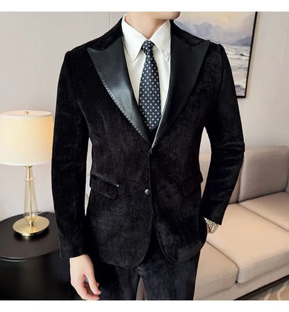 Men's Slim Fit 3-Piece Suit – Smart Casual & Wedding Formal Set