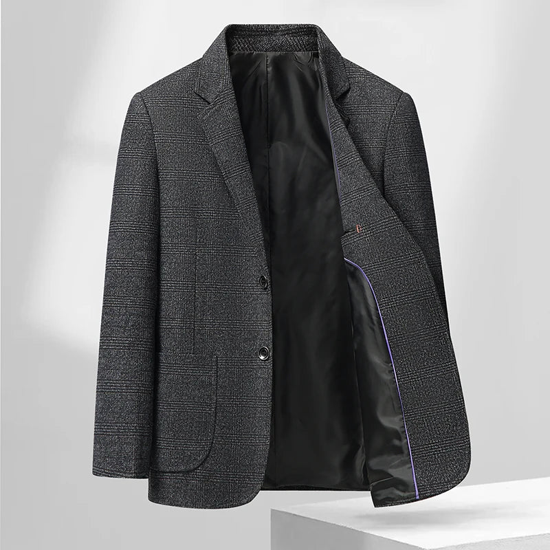 Blazer Autumn and Winter Men's Fashion Business Outdoor Travel Checkered Wedding Youth Slimming Casual High Formal Wear Blazer