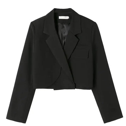 Crop Black Short Clothing Women's Blazers Female Coats and Jackets White Outerwear Youthful Woman Clothes Korean Fashion Bring