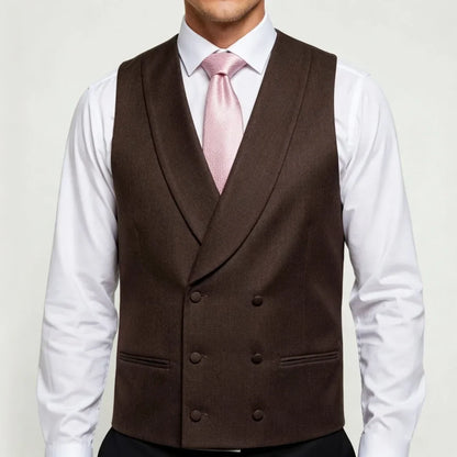 Men's Double Breasted Vest – Formal Lapel Waistcoat for Wedding & Business