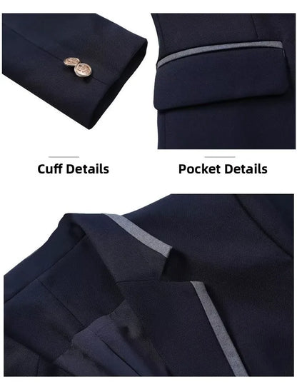 Large Size Korean Style Student Suit British College Style Jacket Men's Top Passport Photo Clothing Class Uniform