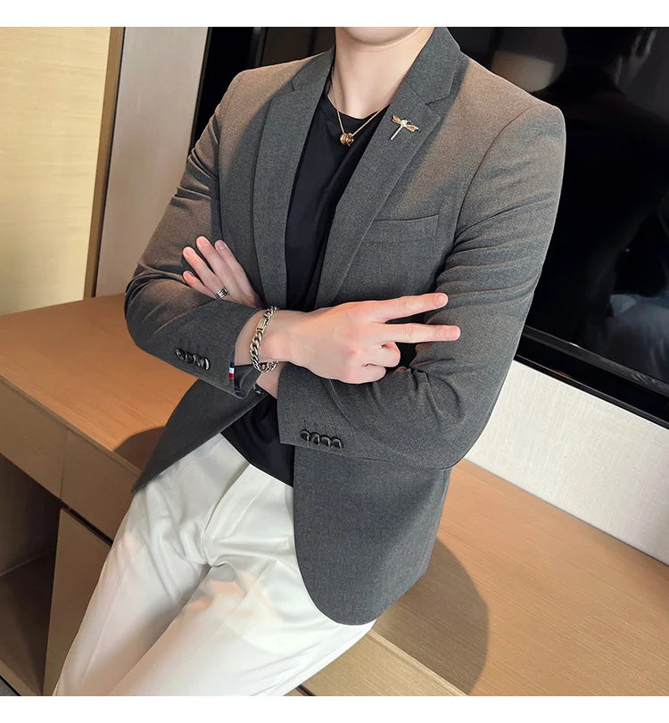 Men's Blazer Suit Jacket – Smart Casual & Business Style – 1 or 2 Button – Wedding & Party