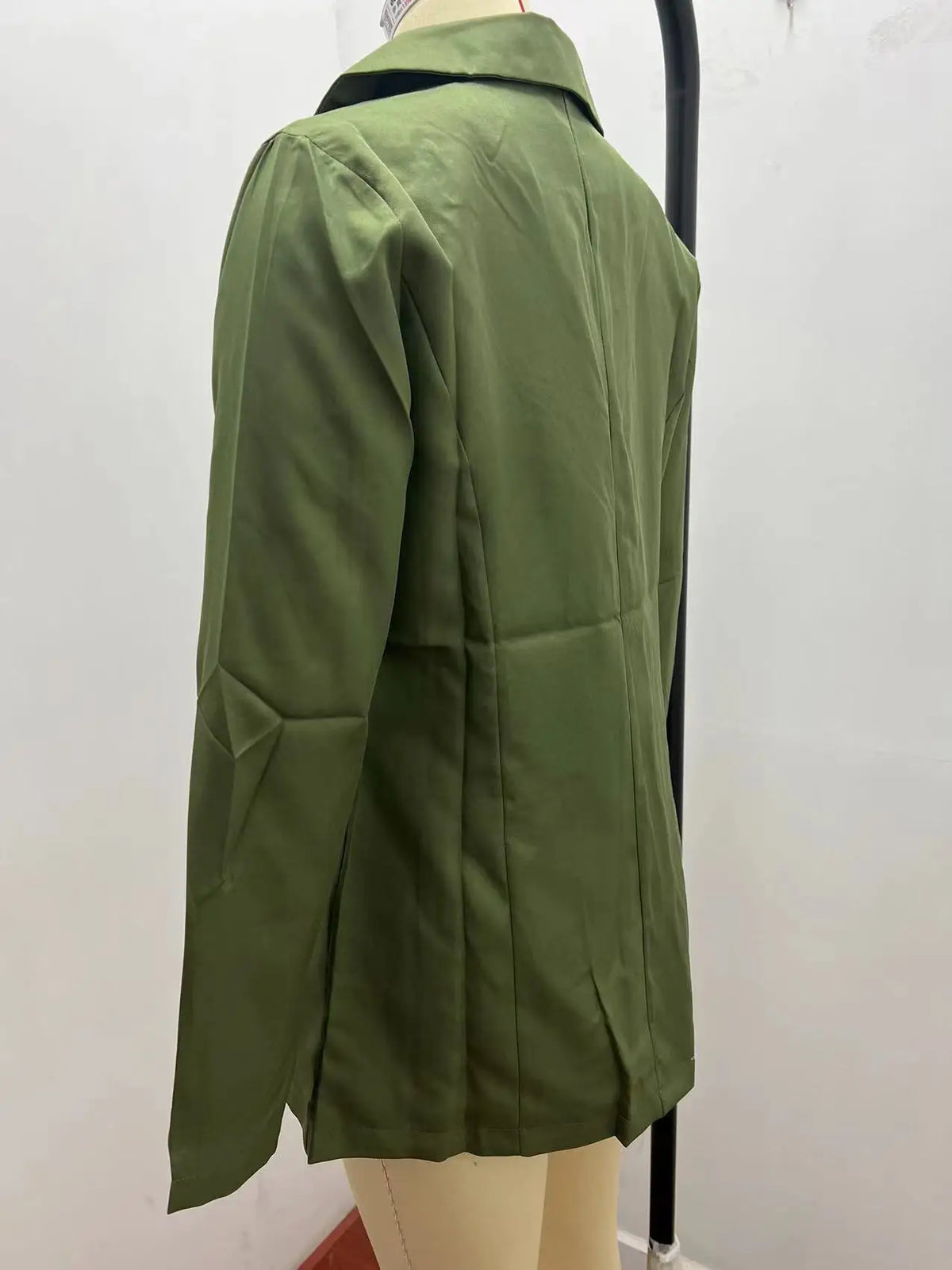 Women's Casual Blazer Notched Lapel Long Sleeve Open Jacket with Pockets Slim Fit Spring Autumn Office Lady Streetwear Coat