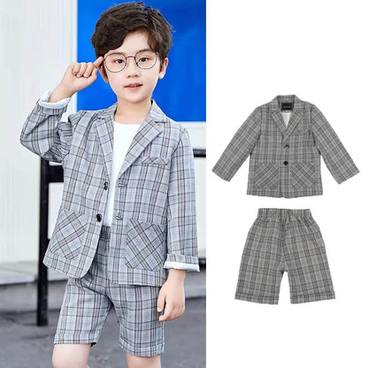 Low Price Clearance Stock Sale Boys Summer Jacket Pants/Shorts Photography Suit Kids Wedding Dress Children Host Costume