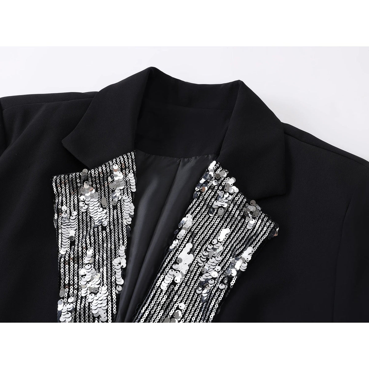 Women's Black Gothic Emo Blazer Jacket Harajuku 2000s Vestes Femme Outerwear Vintage Long Sleeve Sequins Suit Coat Clothing 2025