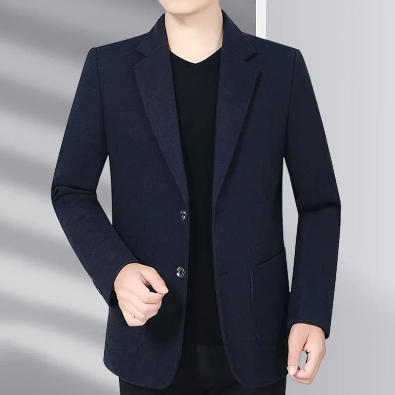 Blazer Men's Business Gentleman Wedding Fashionable Solid Color Best Man, Slimming and Casual Middle-aged and Elderly Blazer